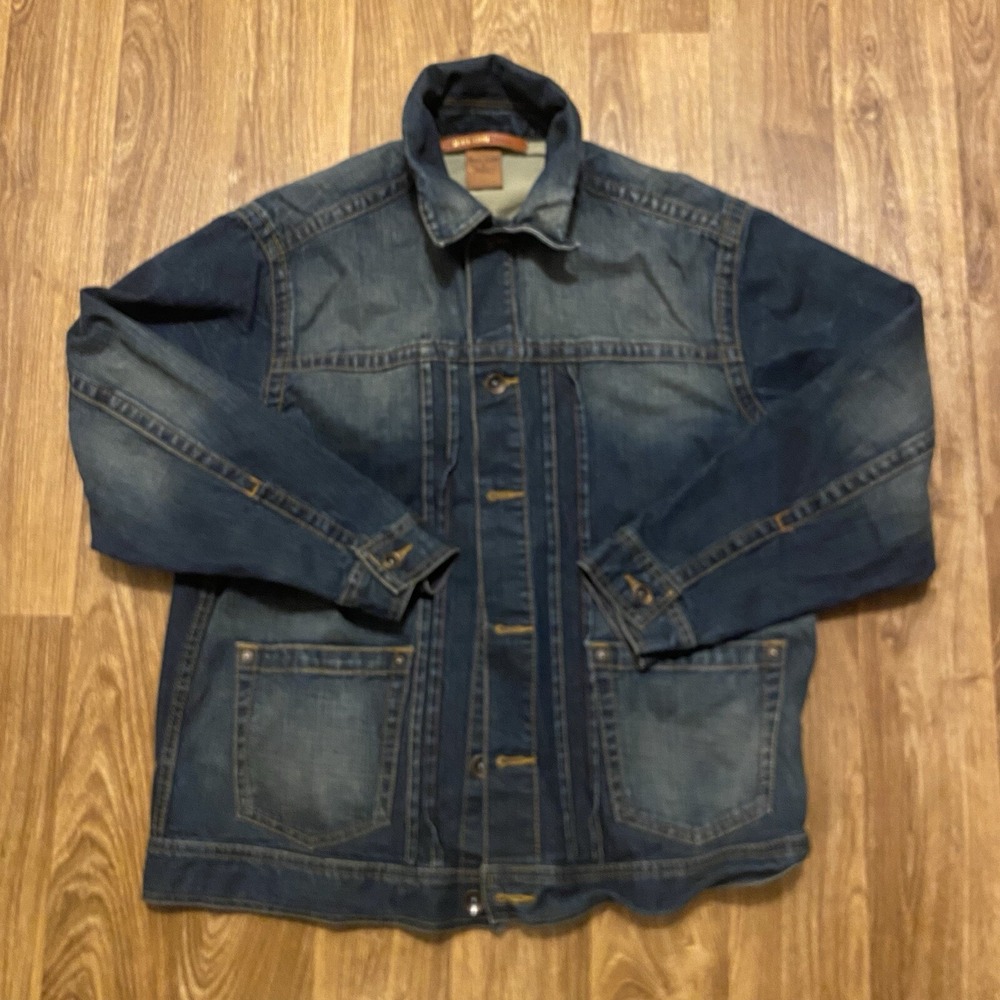 Y2K Sean John‎ Denim Trucker Jacket Men Small Dark Blue Wash P Diddy